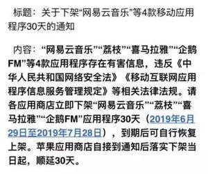 傳網易云音樂被下架30天 具體原因未知