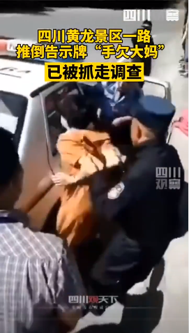 警方通報女游客無故推倒景區設施 “手欠”游客被帶走調查
